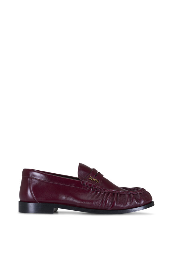 Saint Laurent Le Loafer Burgundy Leather Penny Loafer - view 3