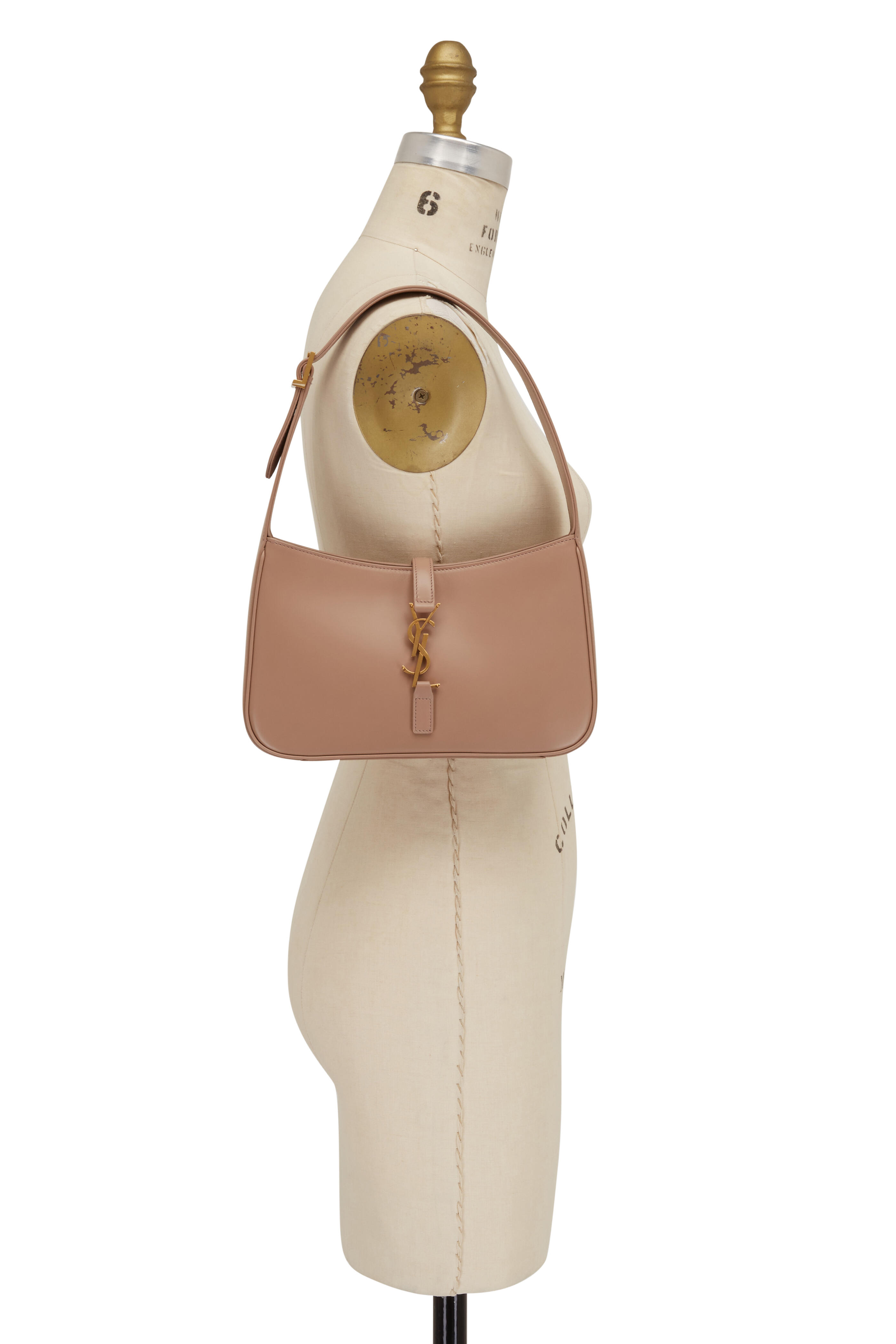 Saint Laurent - Rosy Sand Smooth Leather Hobo Shoulder Bag