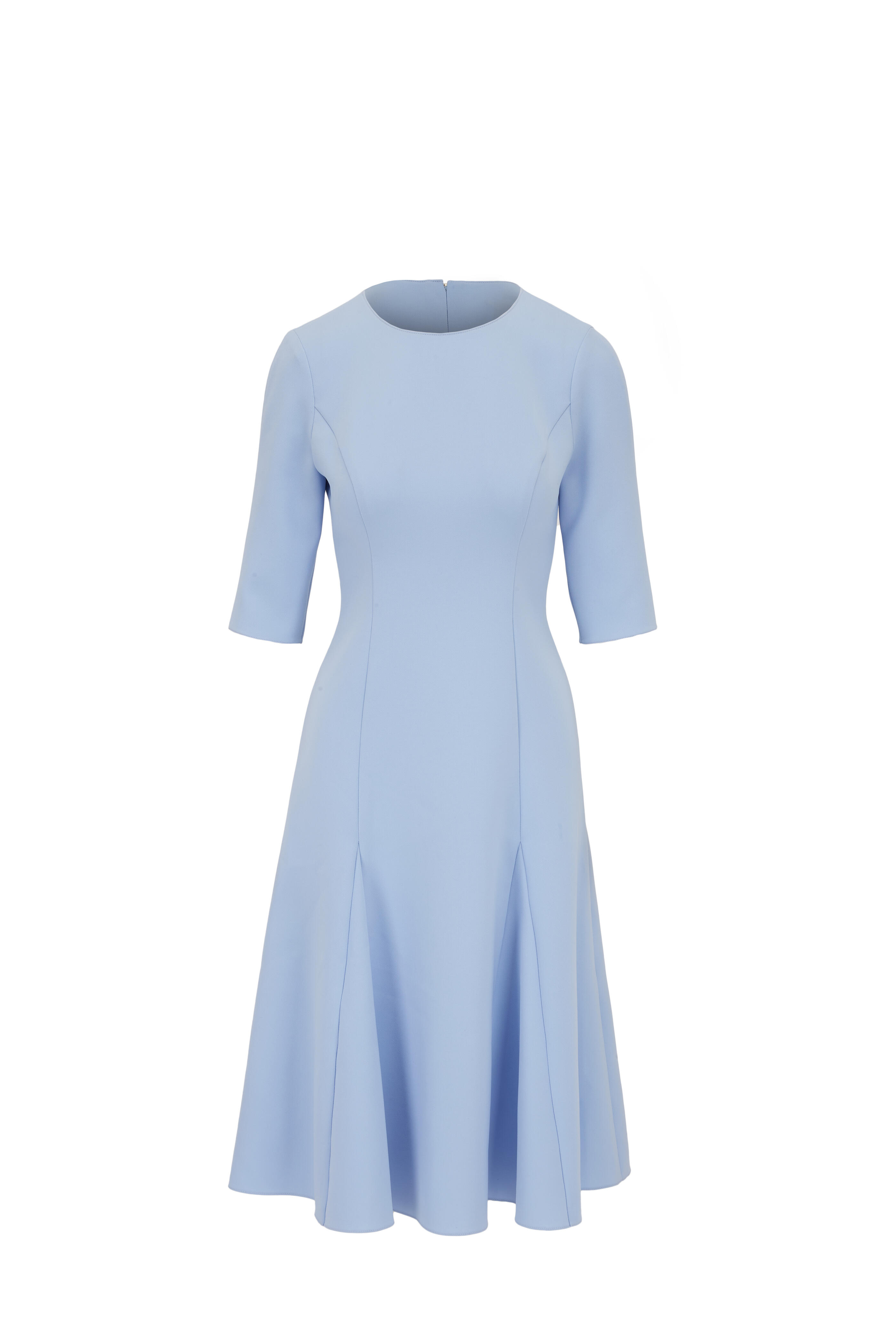 Carolina Herrera - Icon Three Quarter-Length Sleeve Godet Dress