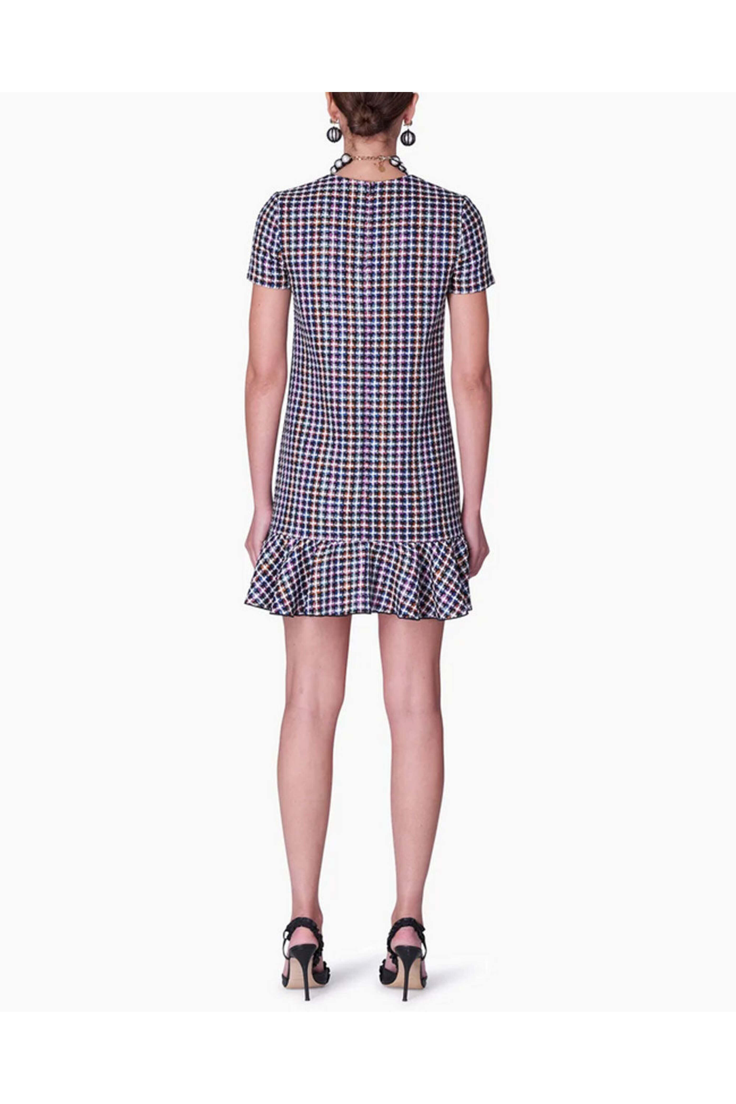 Carolina Herrera - Multicolor Tweed Short Sleeve Shift Dress