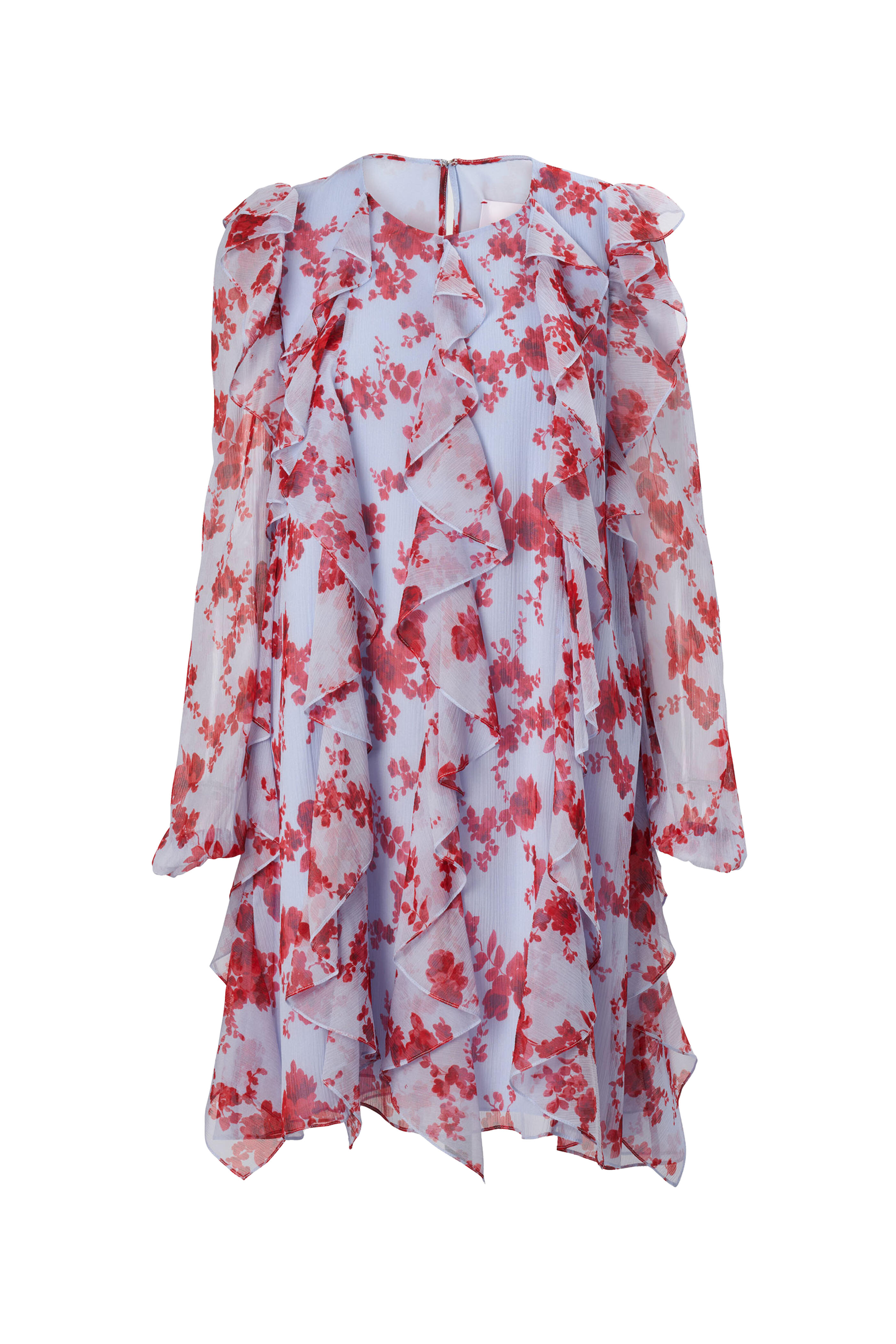 Carolina Herrera - Celeste Multi Chiffon Floral Print Mini Dress