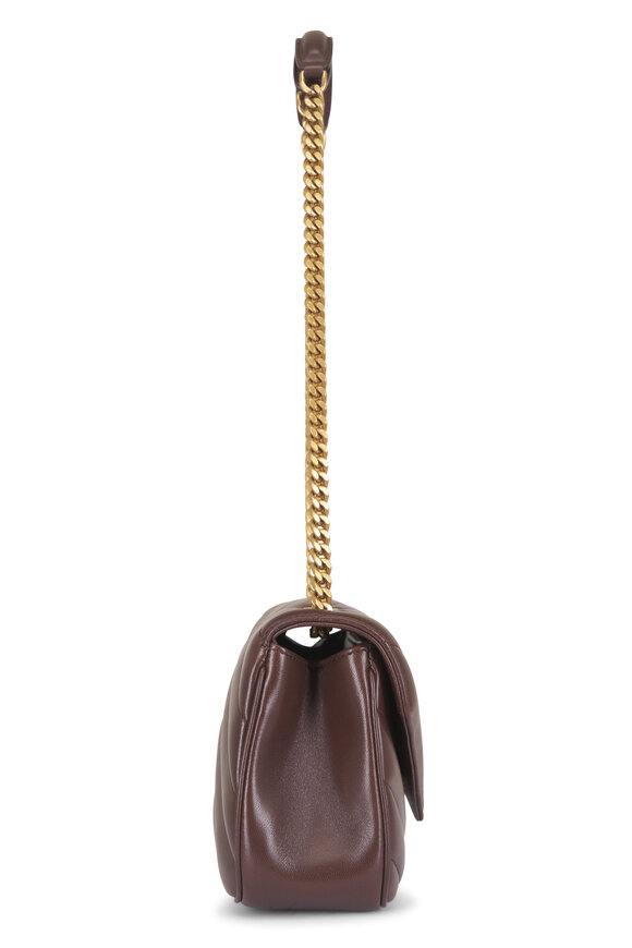 Saint Laurent Small Lou Lou Deep Hickory Leather Chain Bag - view 3