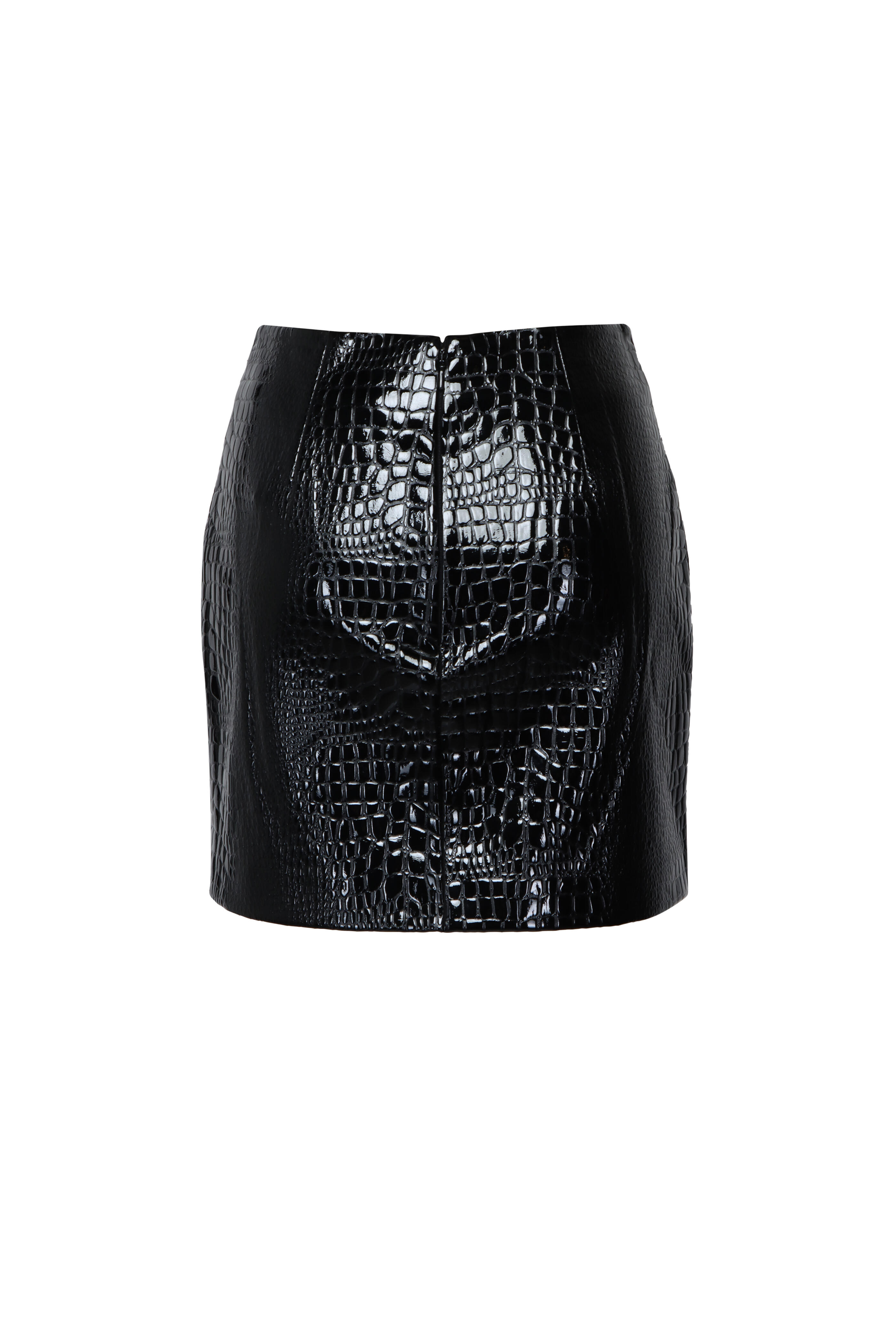 L'Agence - Gerard Black Crocodile Mini Skirt