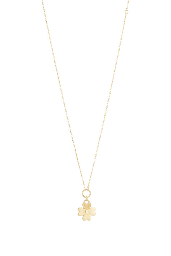 Foundrae Four Heart Clover Mini Pendant Necklace - view 1