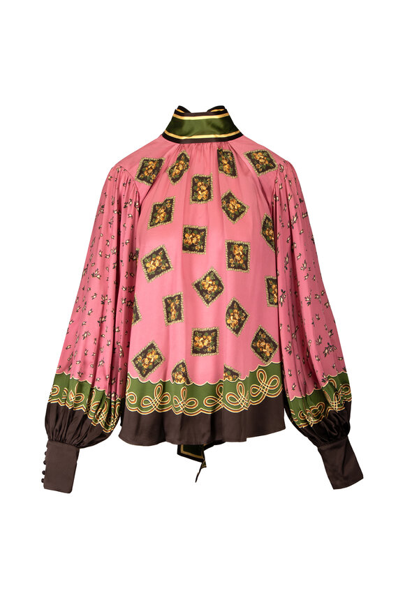 Alémais Lacey Dusty Pink Silk Blouse - view 1