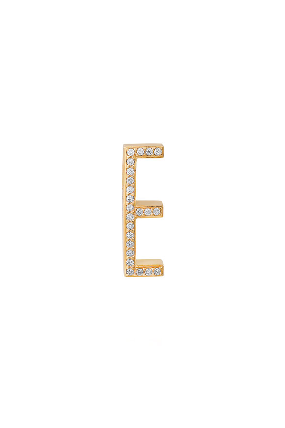 Helena Rose 14k Yellow Gold Slide-On Pave Initial "E" Pendant