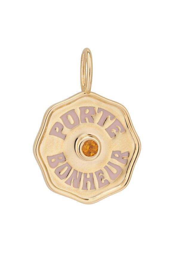 Marlo Laz Mini Porte Bonheur Light Pink & Citrine Charm - view 1