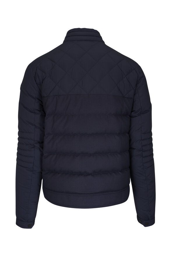 Moncler - Navy Biker Quilted Down Jacket