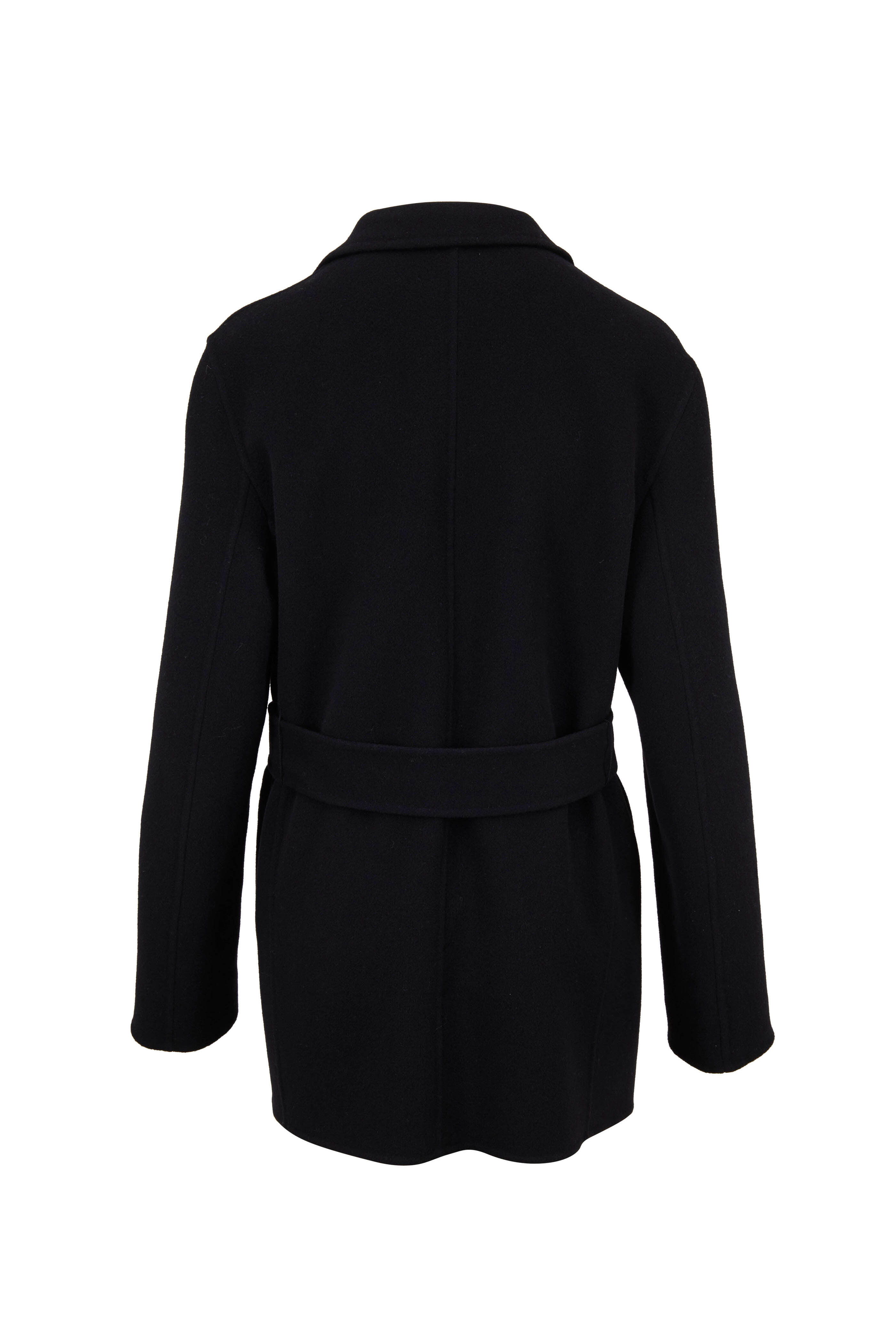 The Row - Tora Black Stretch Wool Belted Jacket | Mitchell