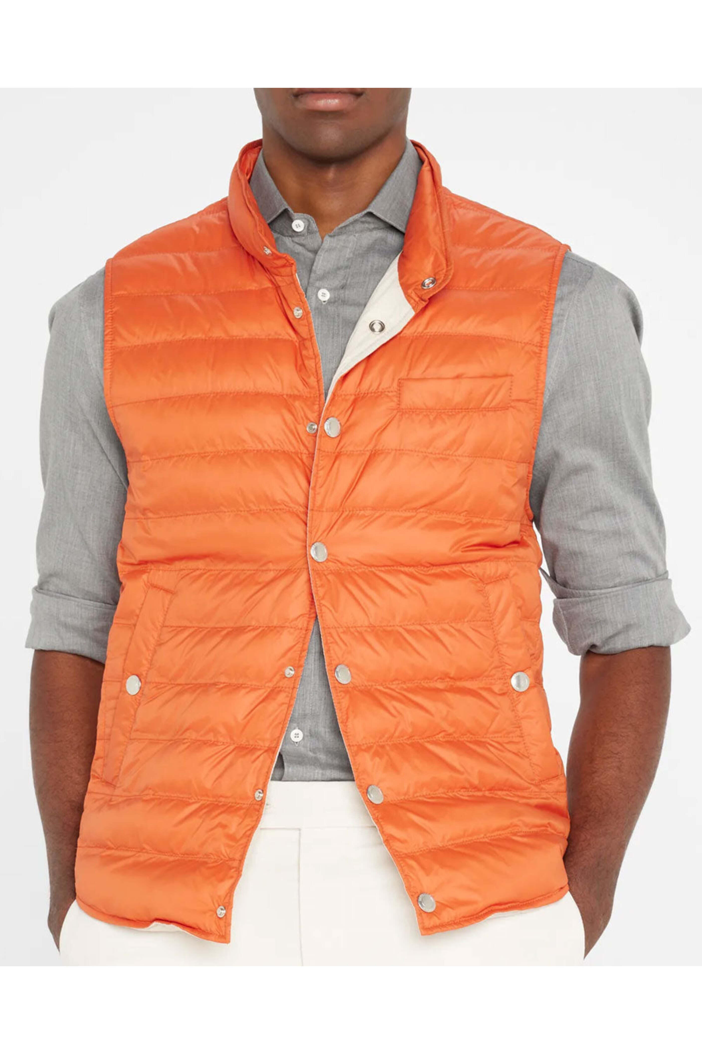Brunello Cucinelli - Carrot Quilted Nylon Snap Vest