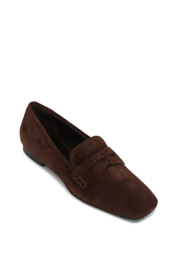 Khaite - Carlisle Coffee Suede Loafer
