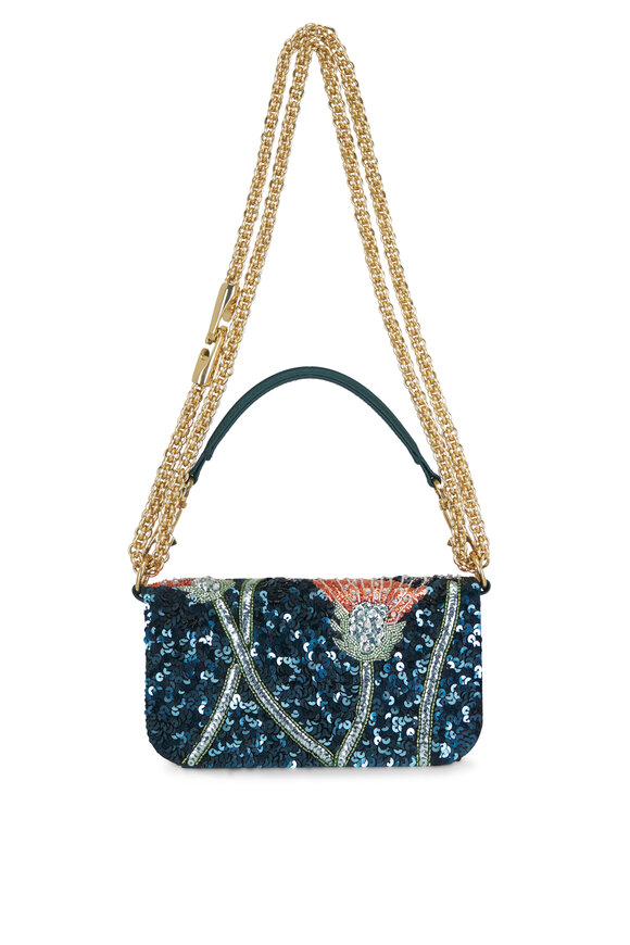 Valentino Garavani Small Loco Sequin Poppies Shoulder Bag - view 4