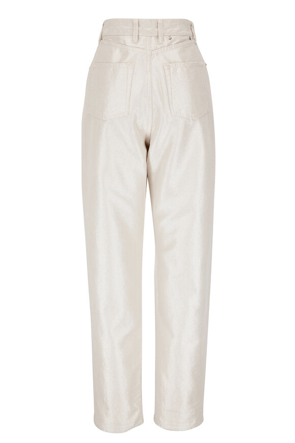 Golden Goose - Kim Distressed Off White Metallic Jean