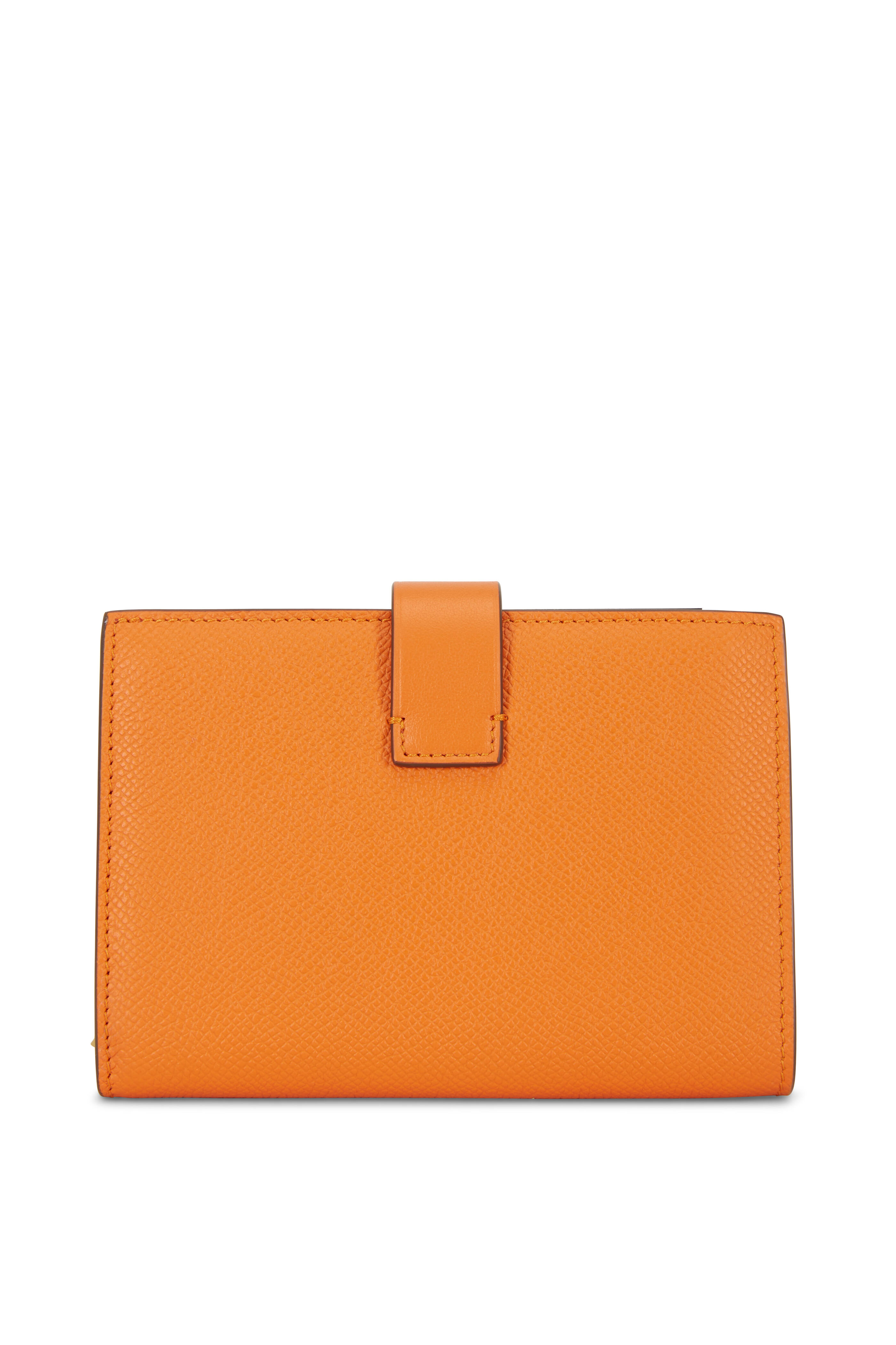 Tom Ford - Tara Orange Grained Leather Fold-Over Wallet