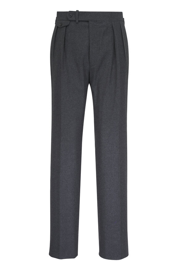 Ralph Lauren Purple Label Dark Gray Wool Flannel Dress Pant - view 1