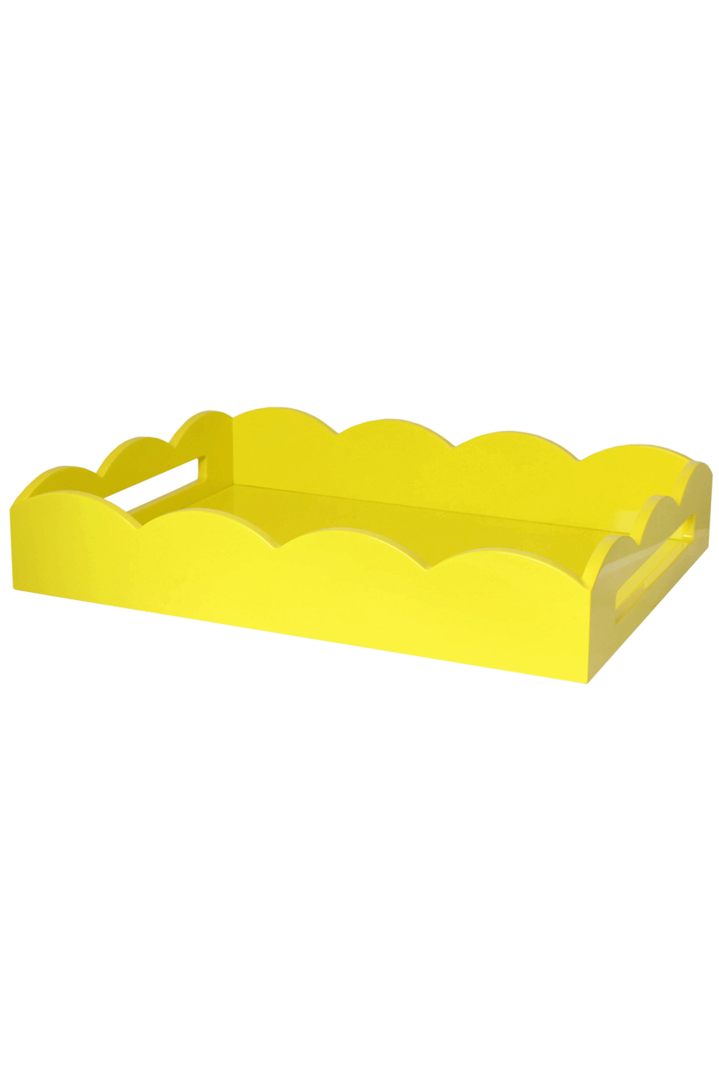 Addison Ross - Yellow 17" X 13" Scalloped Edge Tray
