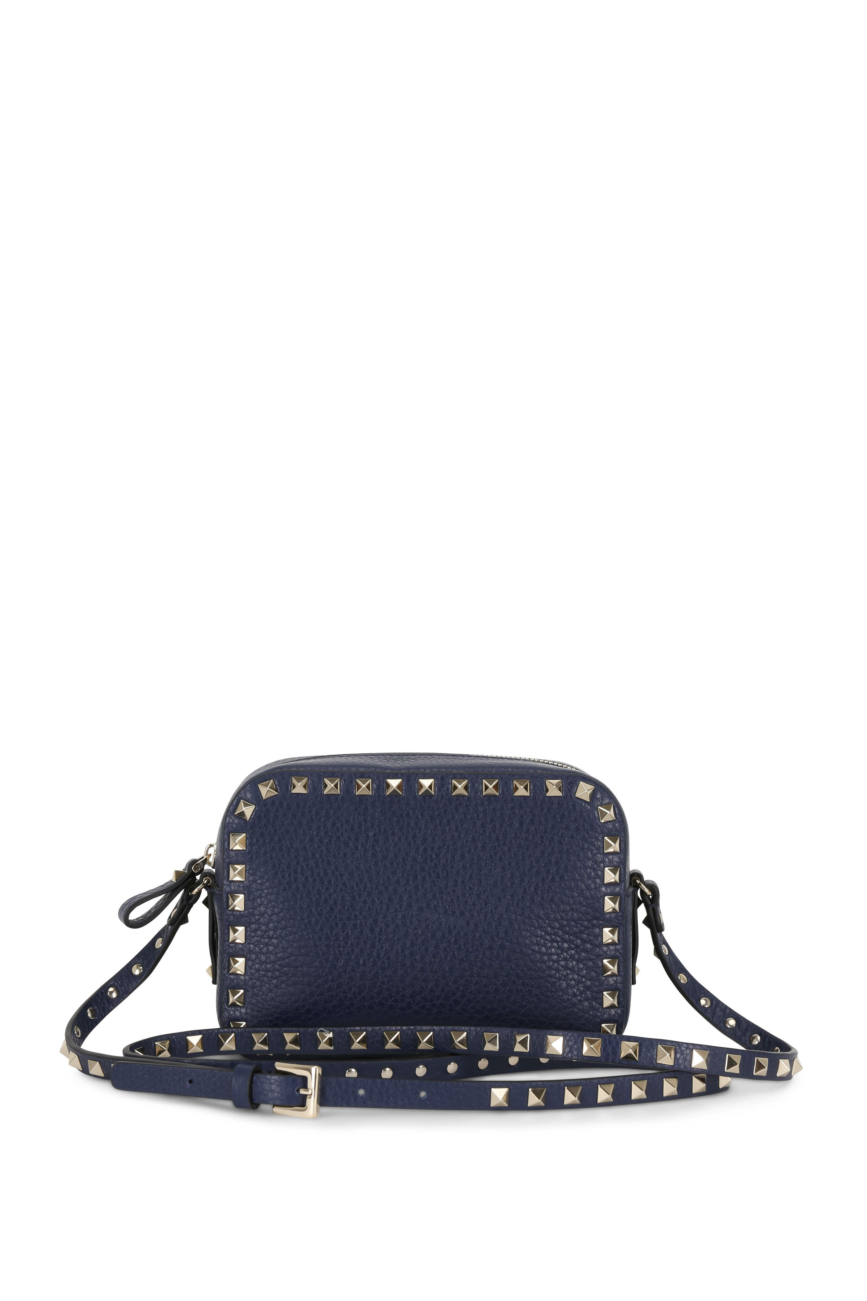 Rockstud leather crossbody bag Valentino Garavani Blue in Leather - 28325498