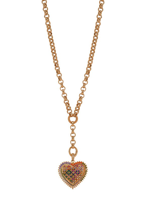 Cristina V. - CZ Rainbow Heart Pendant Necklace