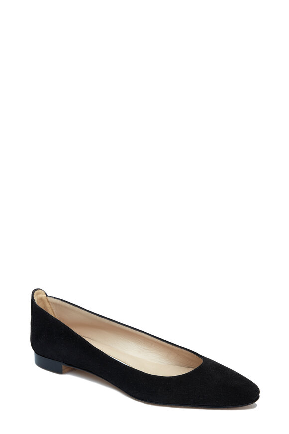 Manolo Blahnik - Lee Black Suede Ballet Flat