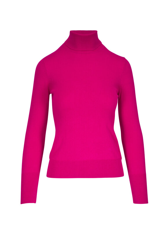 L'Agence Flora Fuscia Rose Turtleneck Sweater