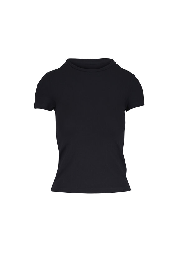 Majestic Soft Touch Black Cropped T-Shirt - view 1