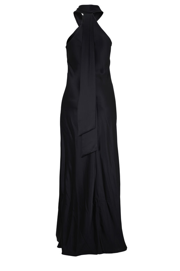 Galvan Pandora Black Satin Gown - view 3