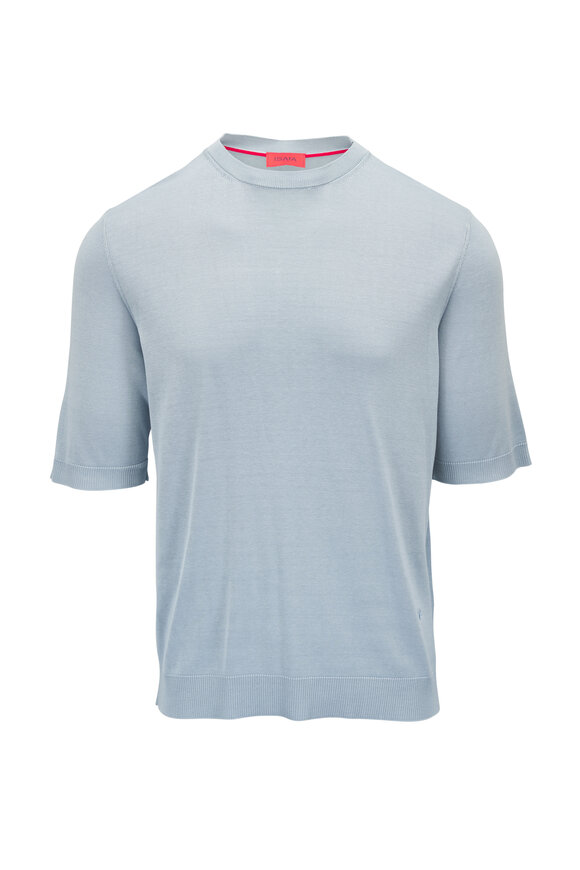 Isaia Light Blue Silk T-Shirt