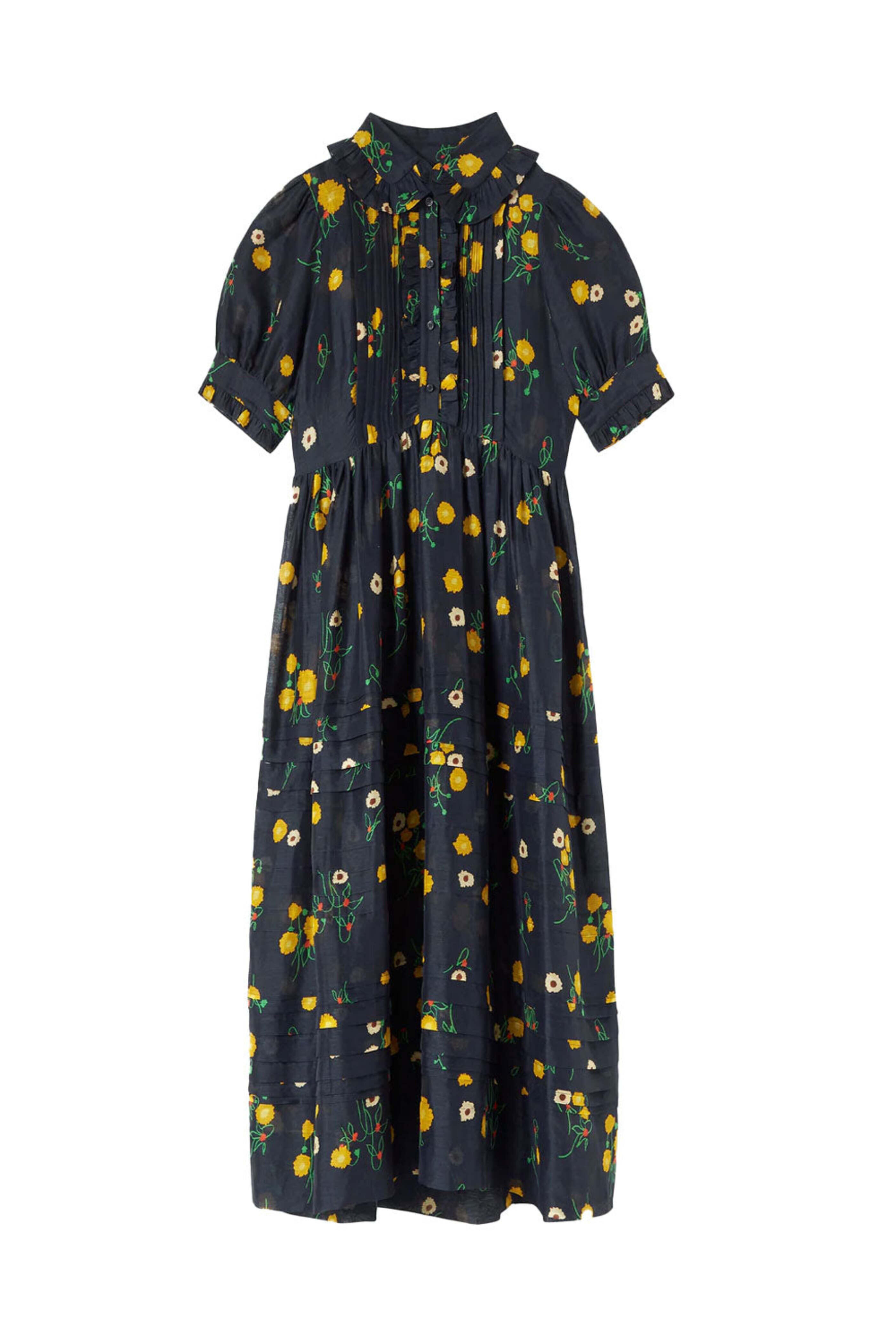 Lee Mathews - Navy Floral Ketty Midi Dress