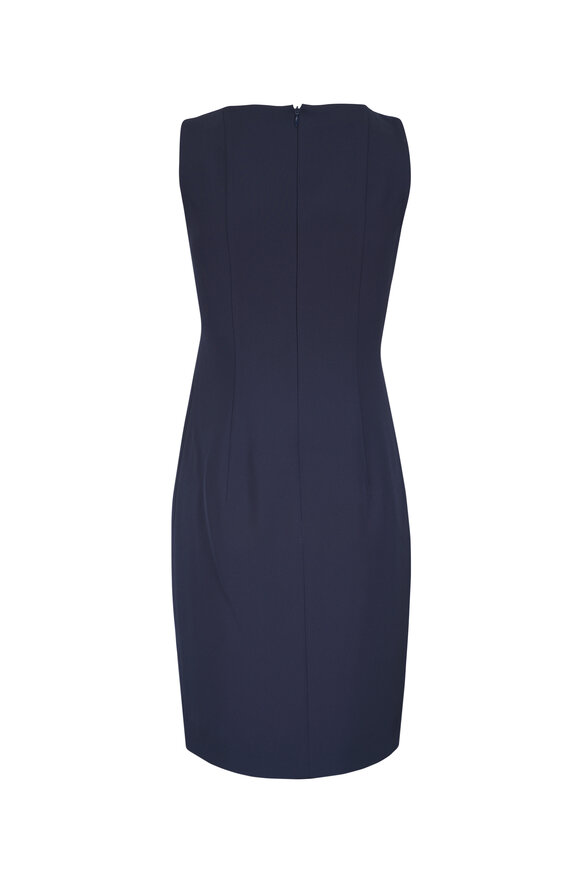 Akris Sleeveless Navy Blue Round Neck Sheath Dress - view 2