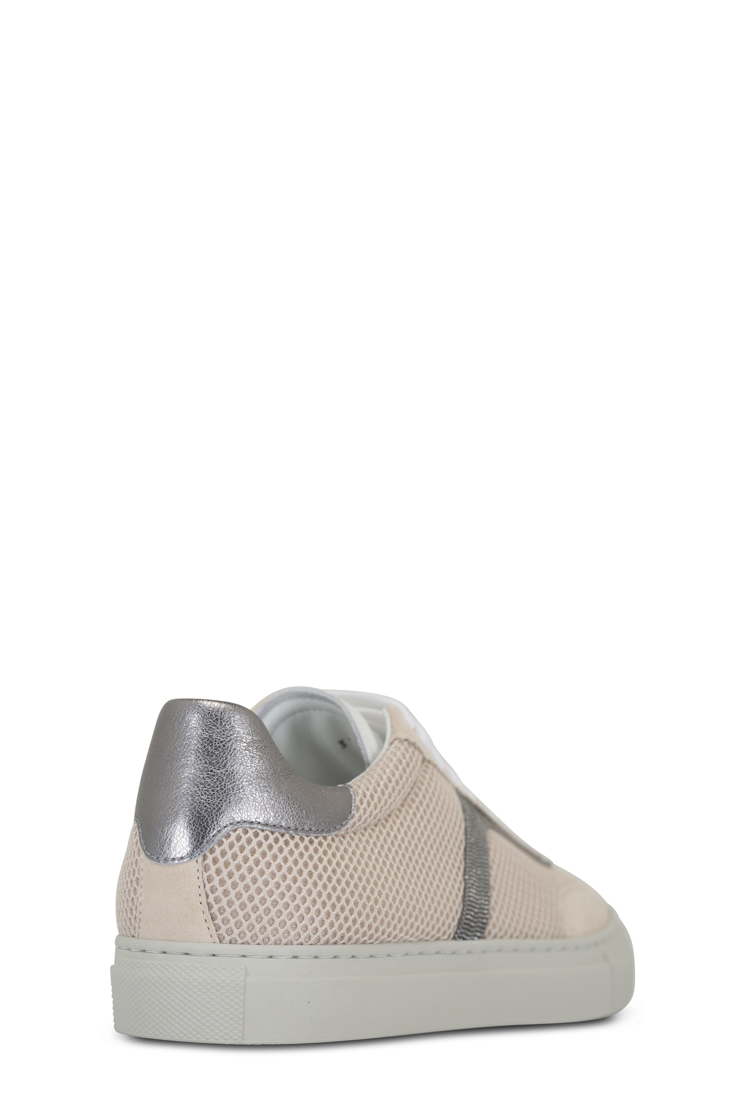 Brunello Cucinelli - Oat Monili Suede & Mesh Sneaker