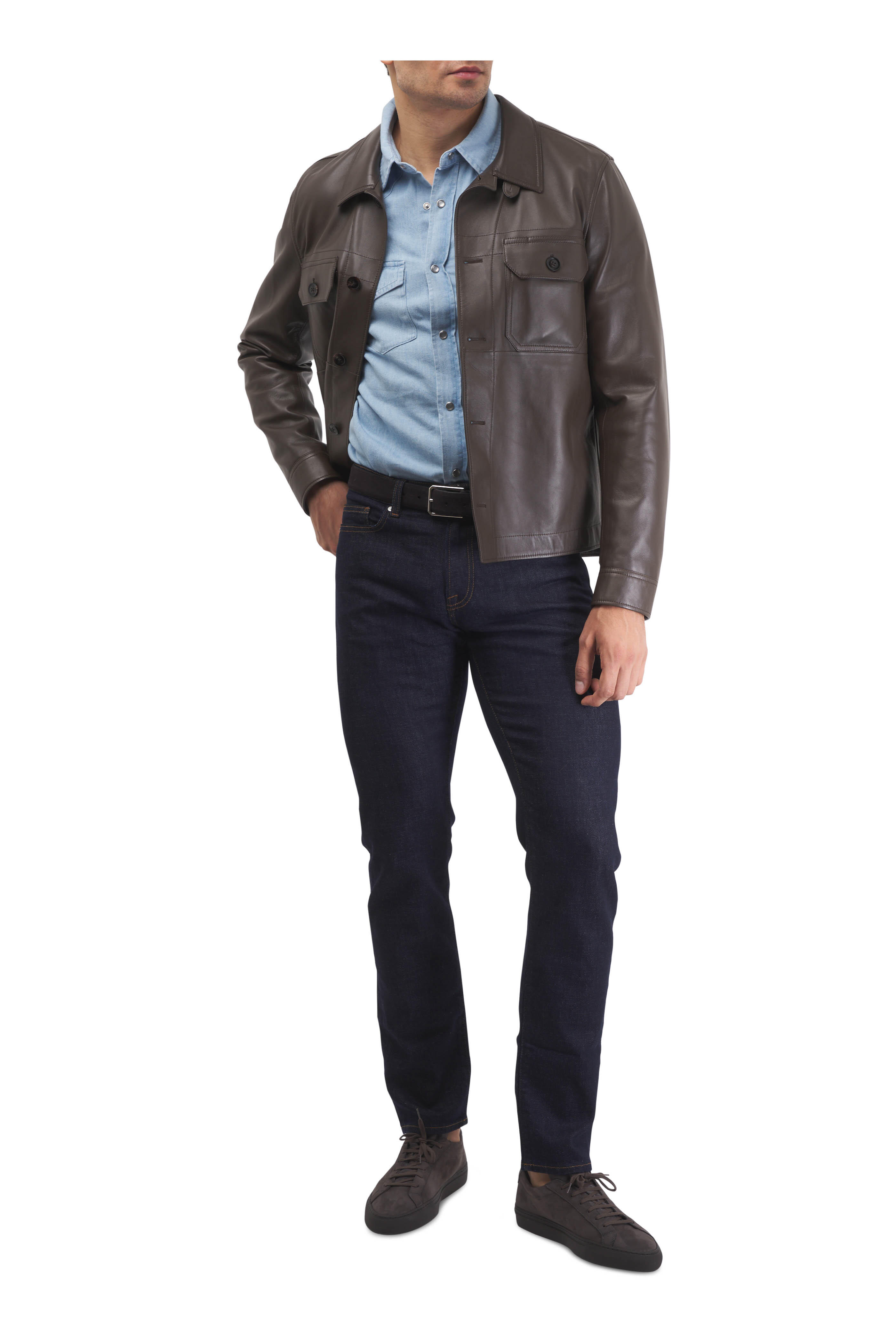 Tom Ford - Brown Leather Overshirt