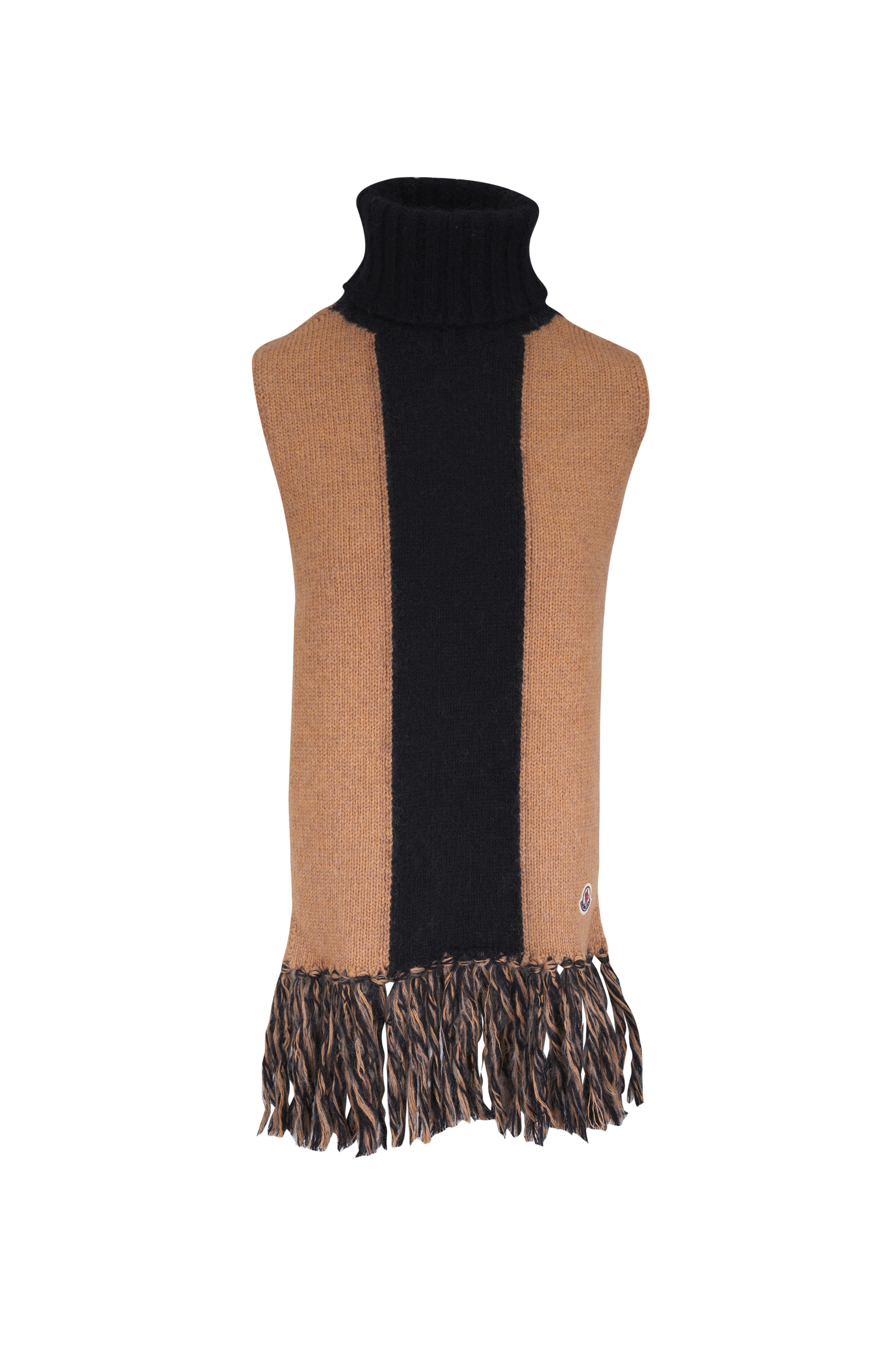 Moncler - Brown & Black Pullover Fringe Cape