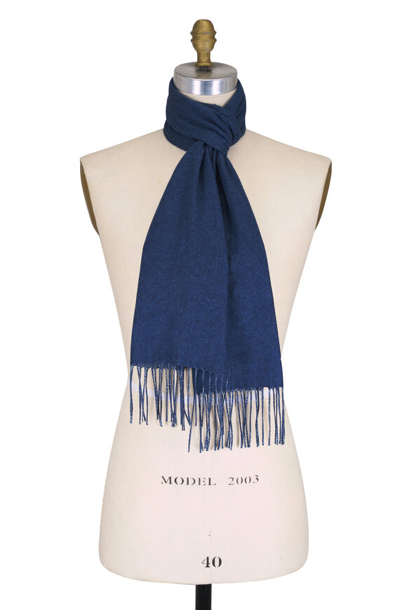 Fratelli Piacenza Dallas Denim Plaid Silk & Cashmere Scarf - view 2