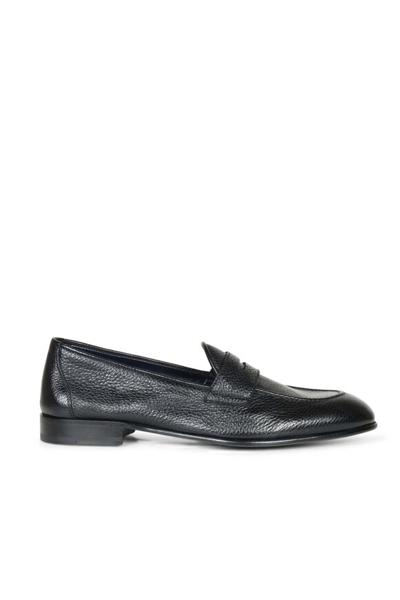 Brioni Black Deerskin Penny Loafer - view 2