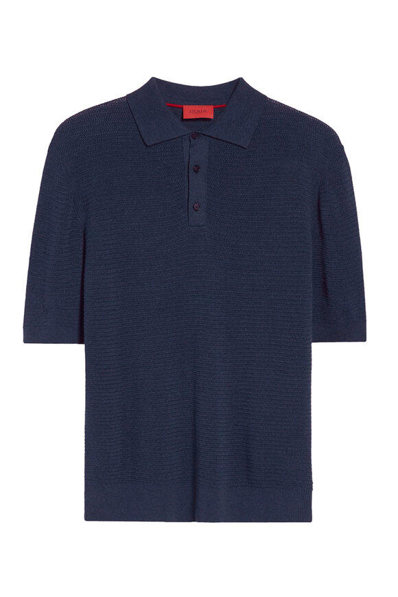 Tシャツ・カットソー Kiton SS25 Short-sleeved polo-zip (UMKX33Z60H01I DARK BLUE) POLO WITH ZIP – Suit Negozi Row