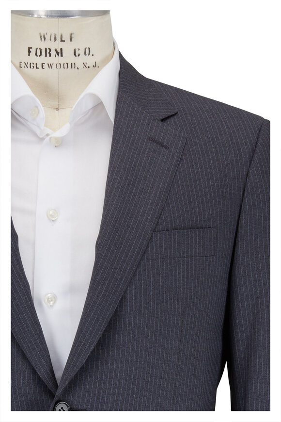 Canali - Gray & Light Blue Pinstriped Wool Suit