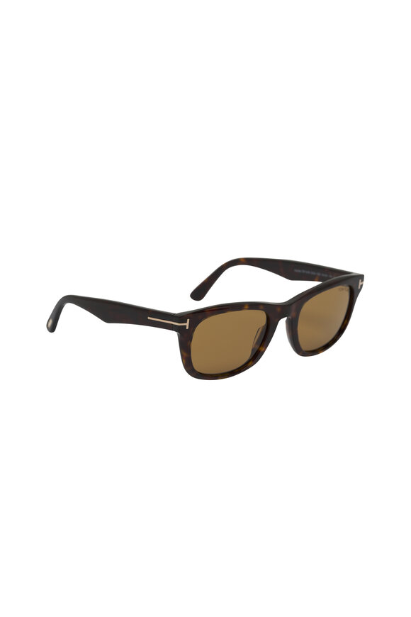 Tom Ford Eyewear Kendel Havanna Brown Mirrored Sunglasses