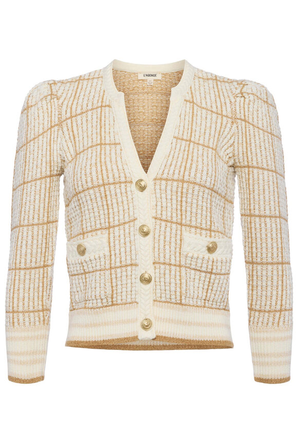 L'Agence - Tayla Broaches Ecru Tweed Jacket | Mitchell Stores