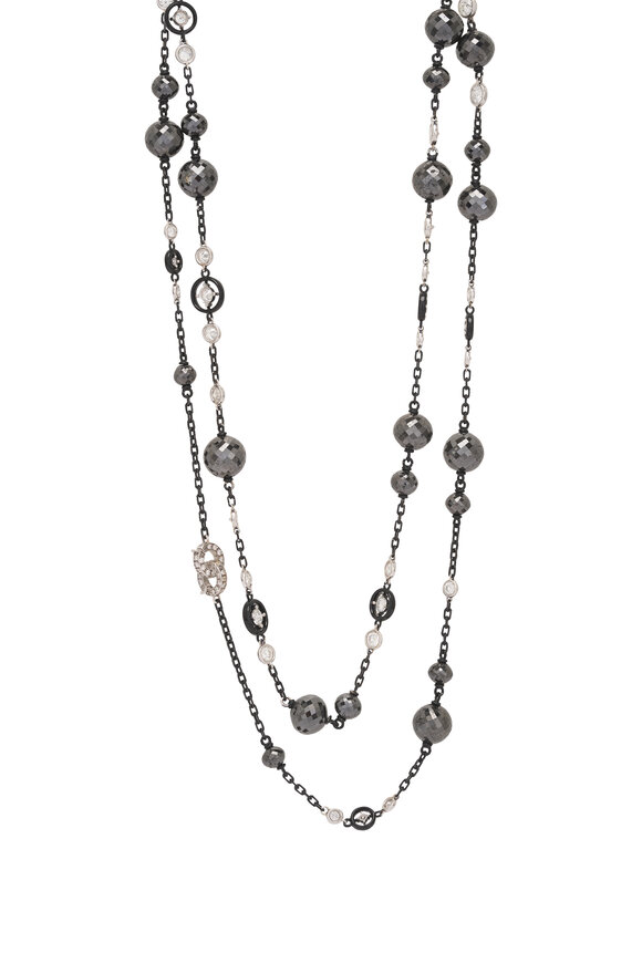 Mariani 18k White Gold Black Diamond Necklace
