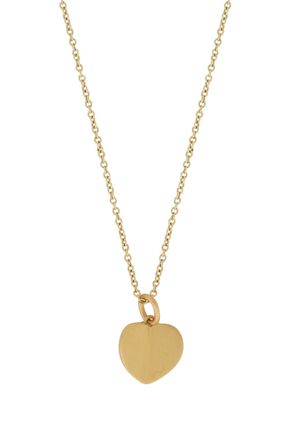 Caroline Ellen 18k Yellow Gold Heart Pendant Necklace - view 2