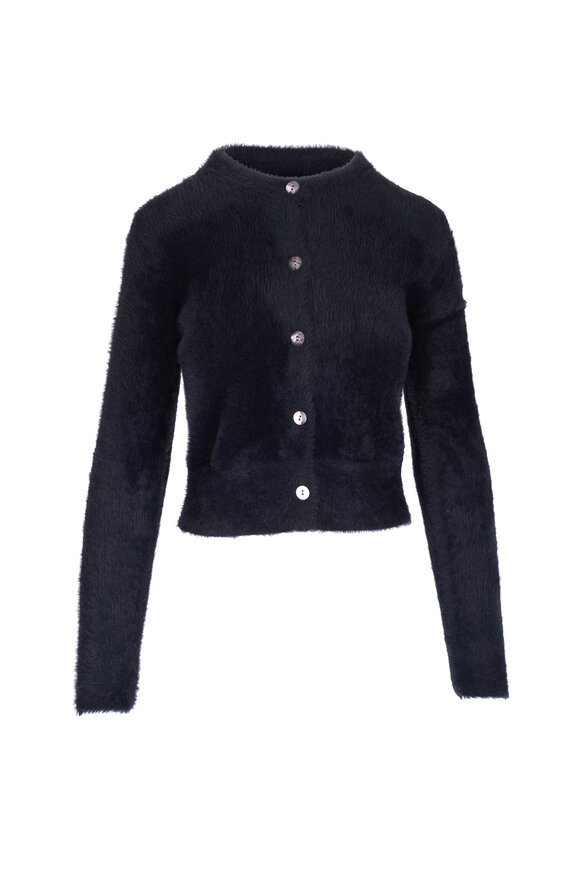 Vince Eyelash Black Cropped Cardigan