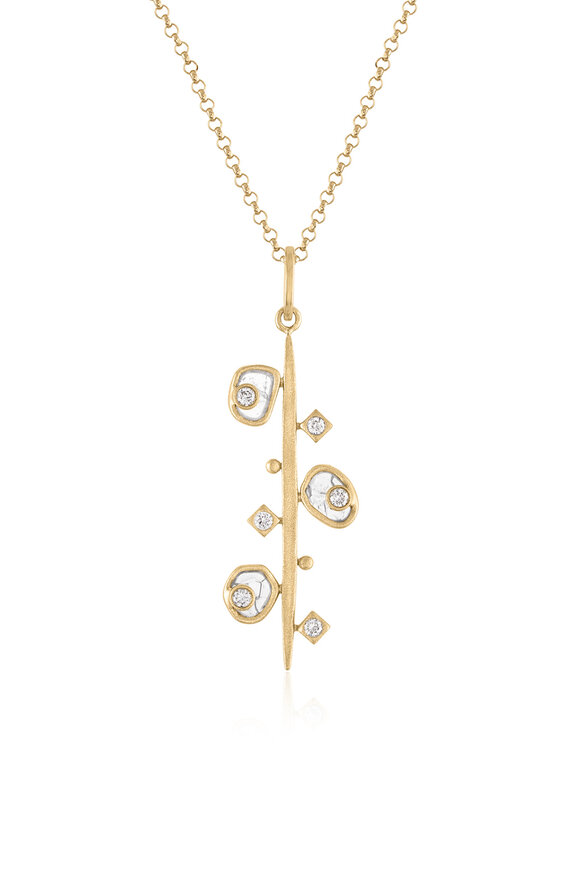 Loriann Diamond Slice Linear Pendant Necklace