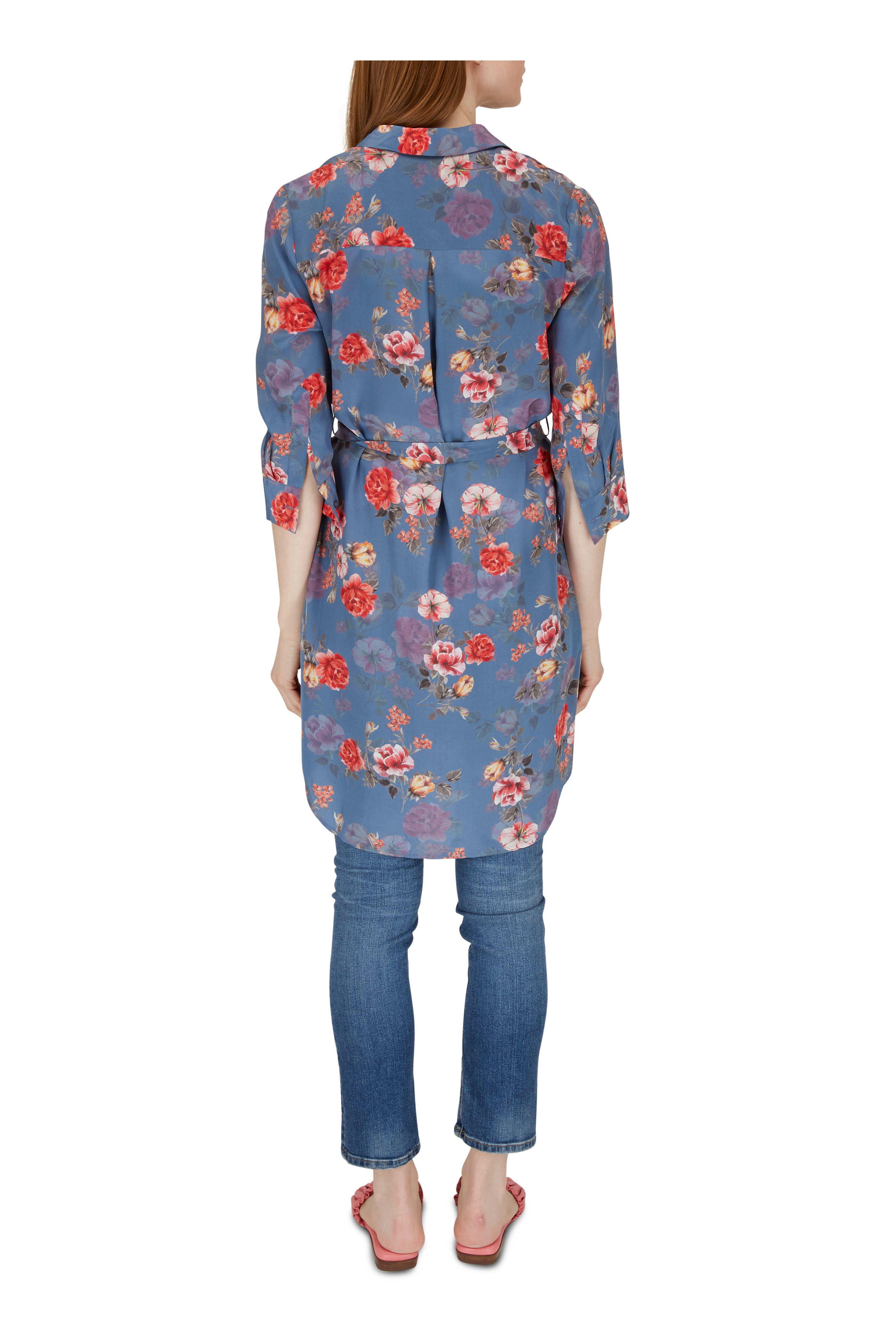 L'Agence - Stella Antique Rose Silk Shirt Dress