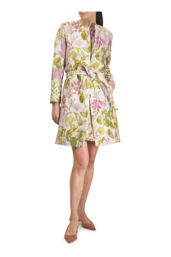 Libertine Dianthus Green & Pink Print Shift Dress - view 5