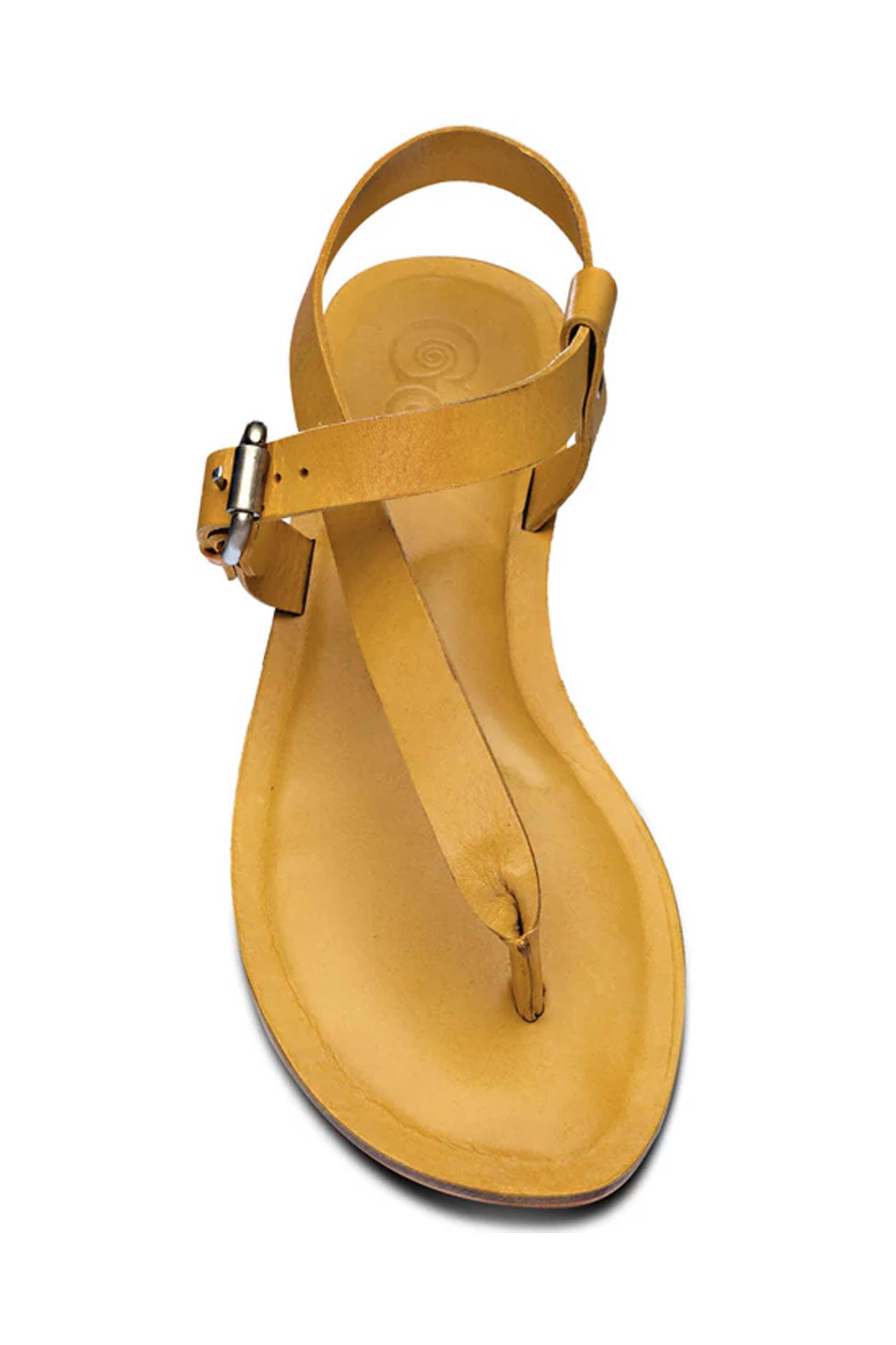 Butter - Roma Leather Thong Sandal in Yellow Fever