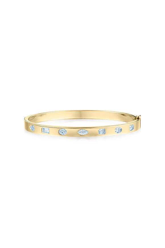 Kwiat 18k Yellow Gold Diamond Slim Bangle
