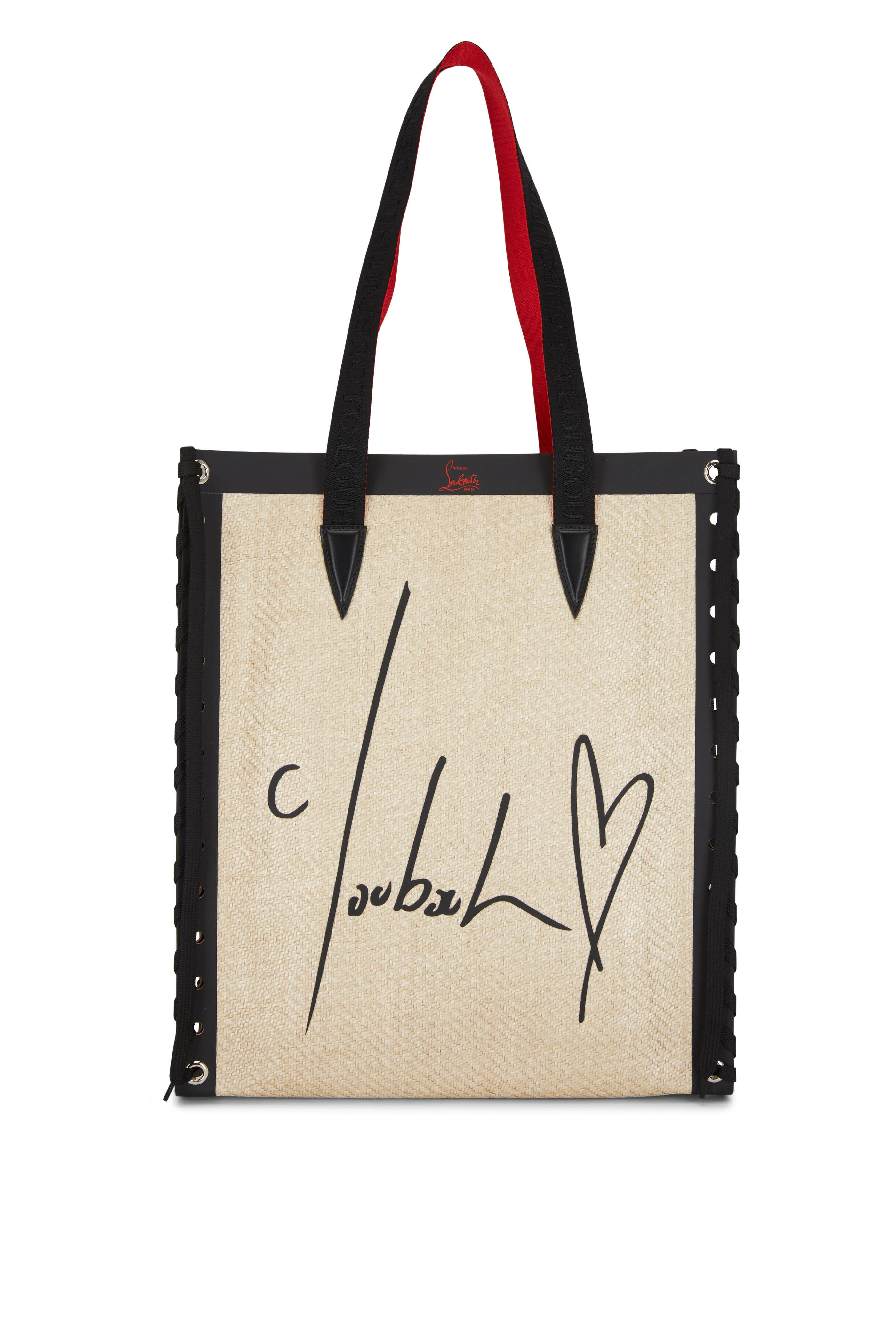 Shopping bag louboutin cloth handbag Louis Vuitton Brown in Cloth