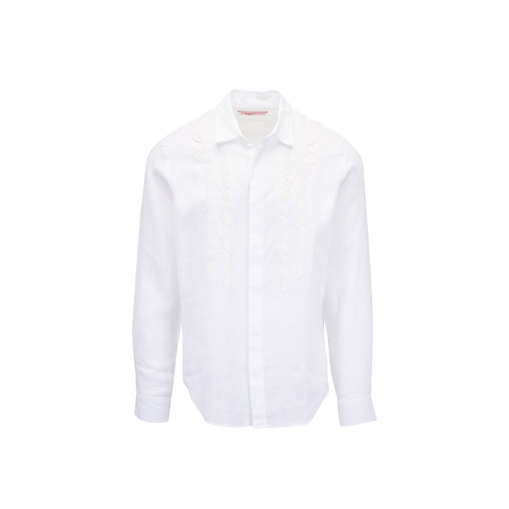 Orlebar Brown - Giles Applique White Linen Sport Shirt