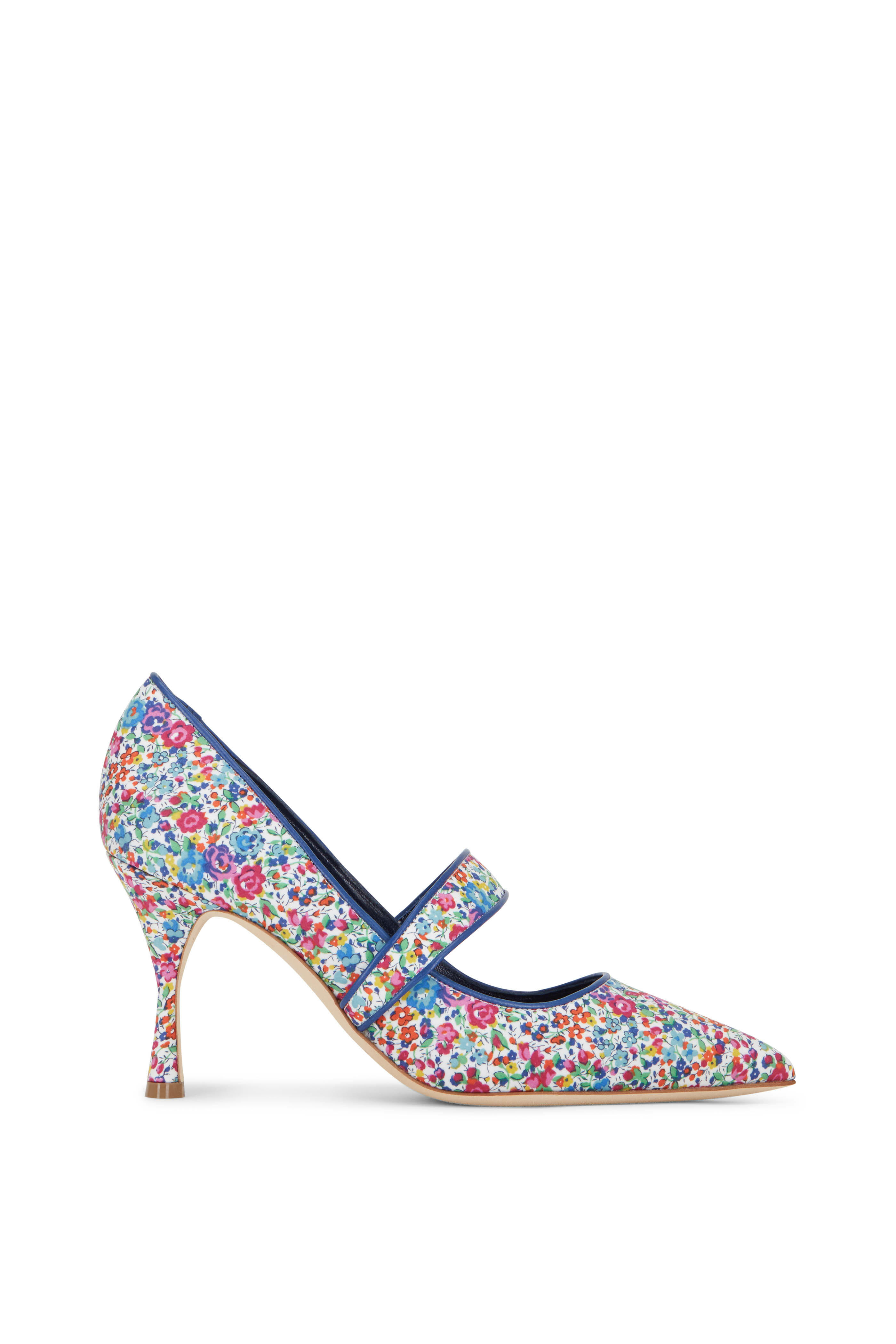 Manolo Blahnik - Vibota Blue Floral Pump, 90mm