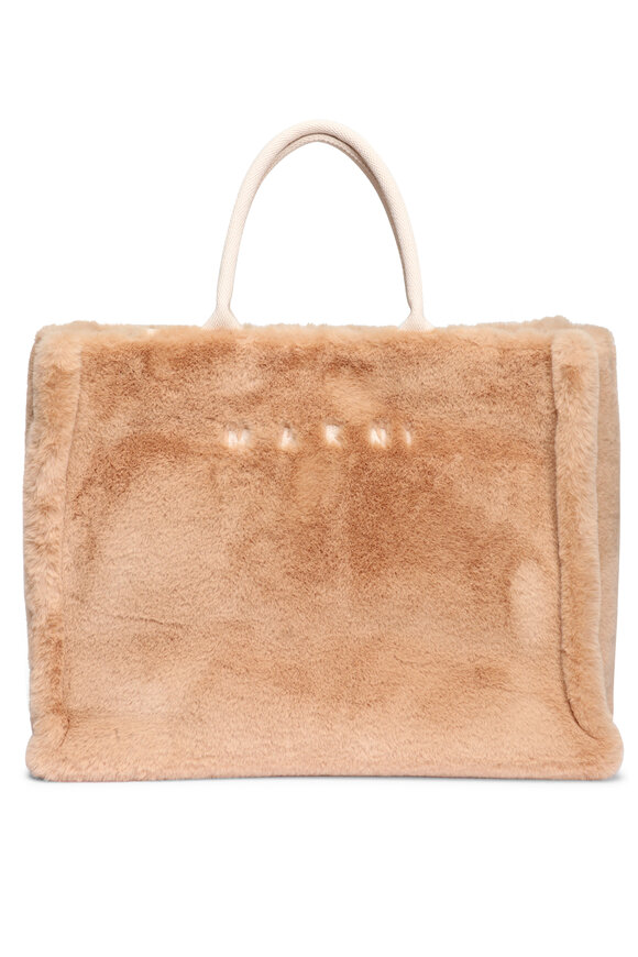 Marni Large Faux Fur Citronelle Bucket Bag